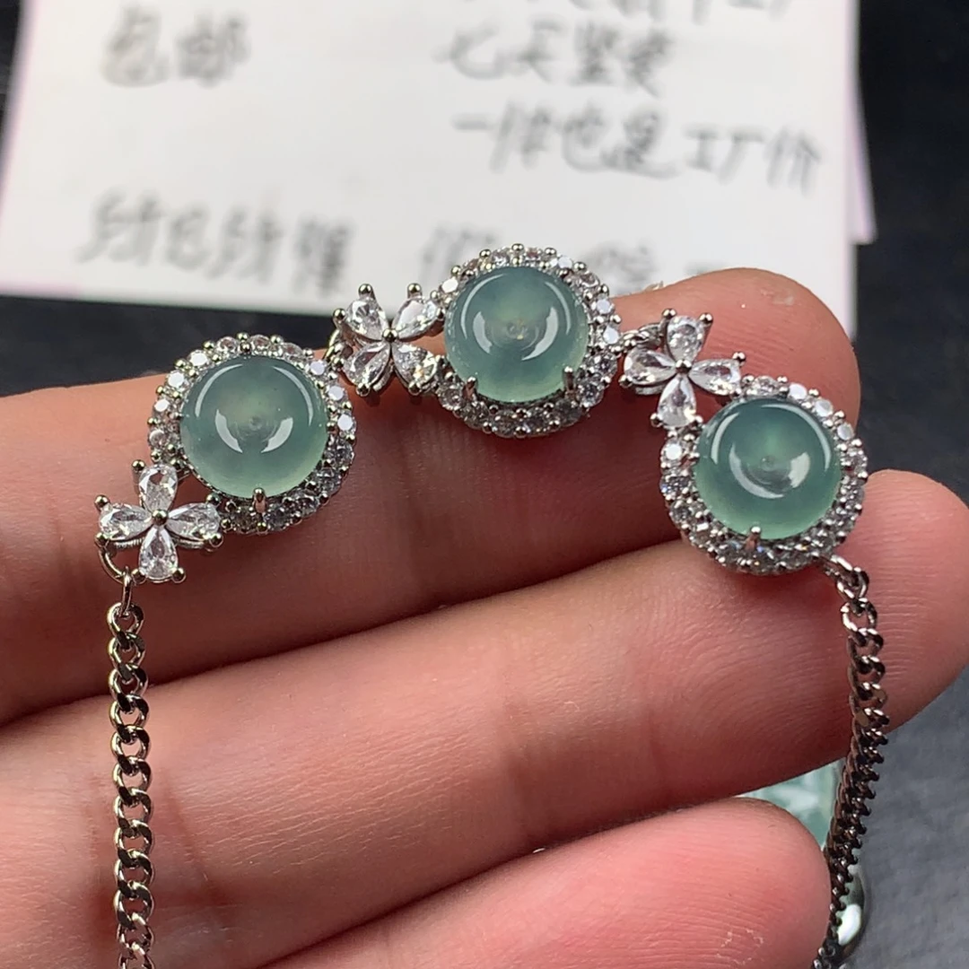 颈饰未镶嵌翡翠平安扣手链