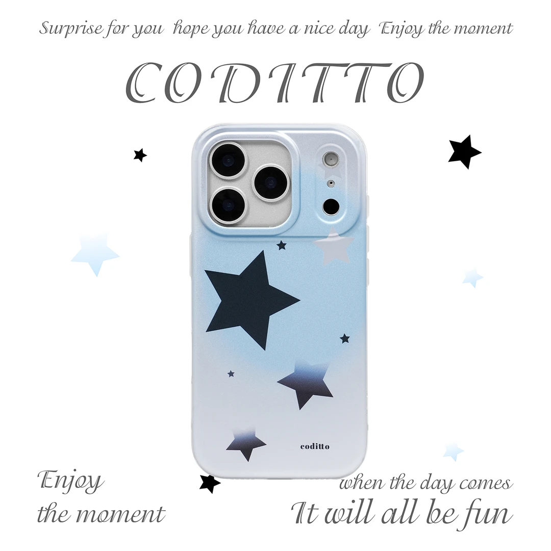 coditto原创渐变星星适用iphone17 16 15promax韩系手机壳小众ins