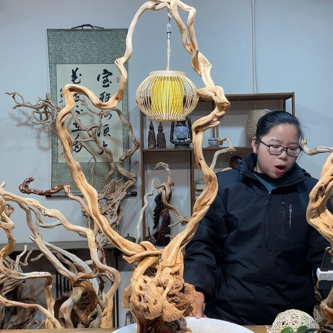 香杉木杜鹃根根艺摆件