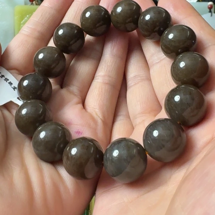 和田玉未镶嵌颈饰老红糖16