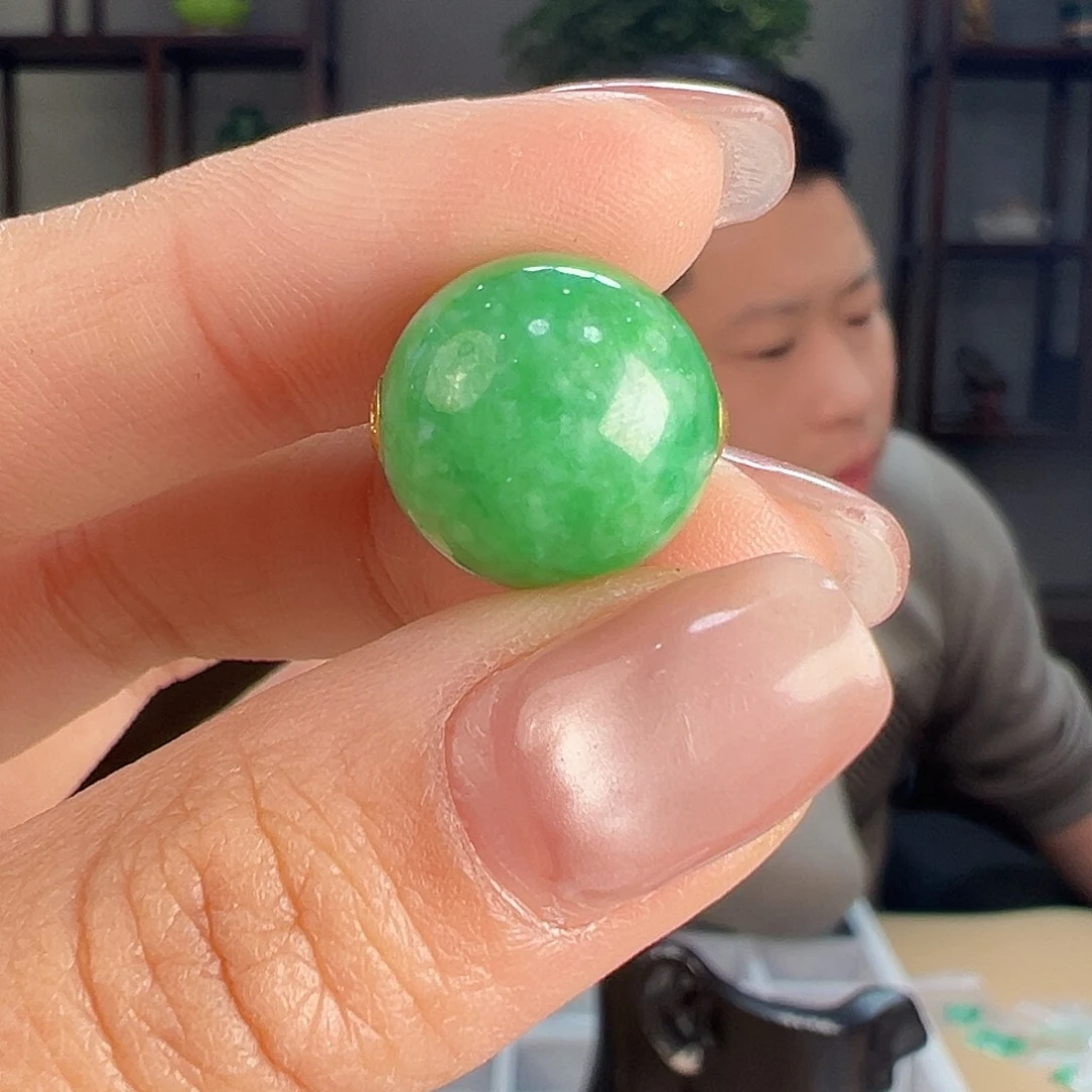 翡翠吊坠(不含链)18K金镶嵌吊坠