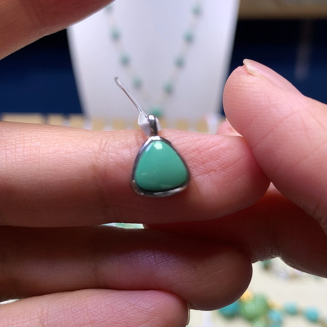 绿松石银S925镶嵌滴流
