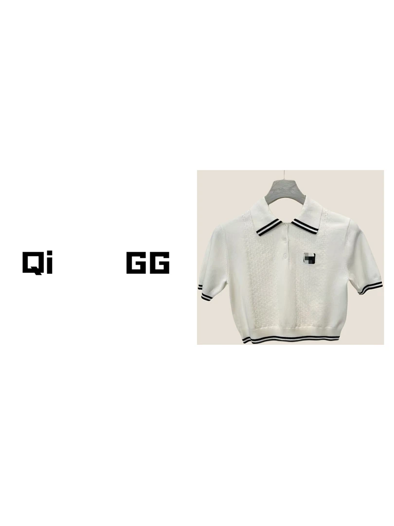 【Qi    GG】polo领短款上衣