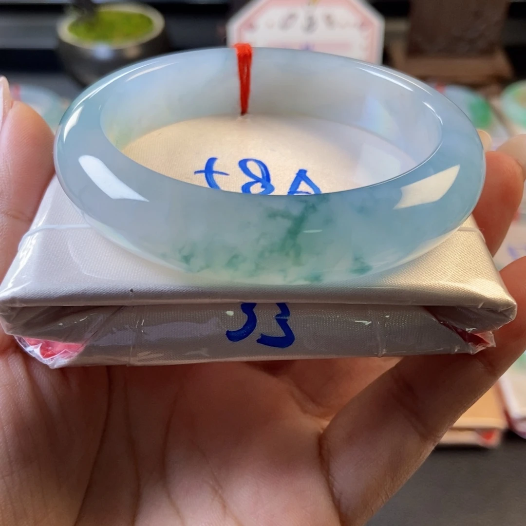 翡翠未镶嵌手镯37冰胶透