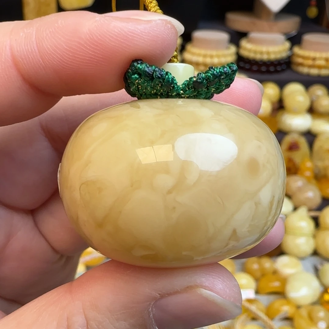 琥珀未镶嵌吊坠(不含链)天然俄料浓蜡妖花墩子吊坠