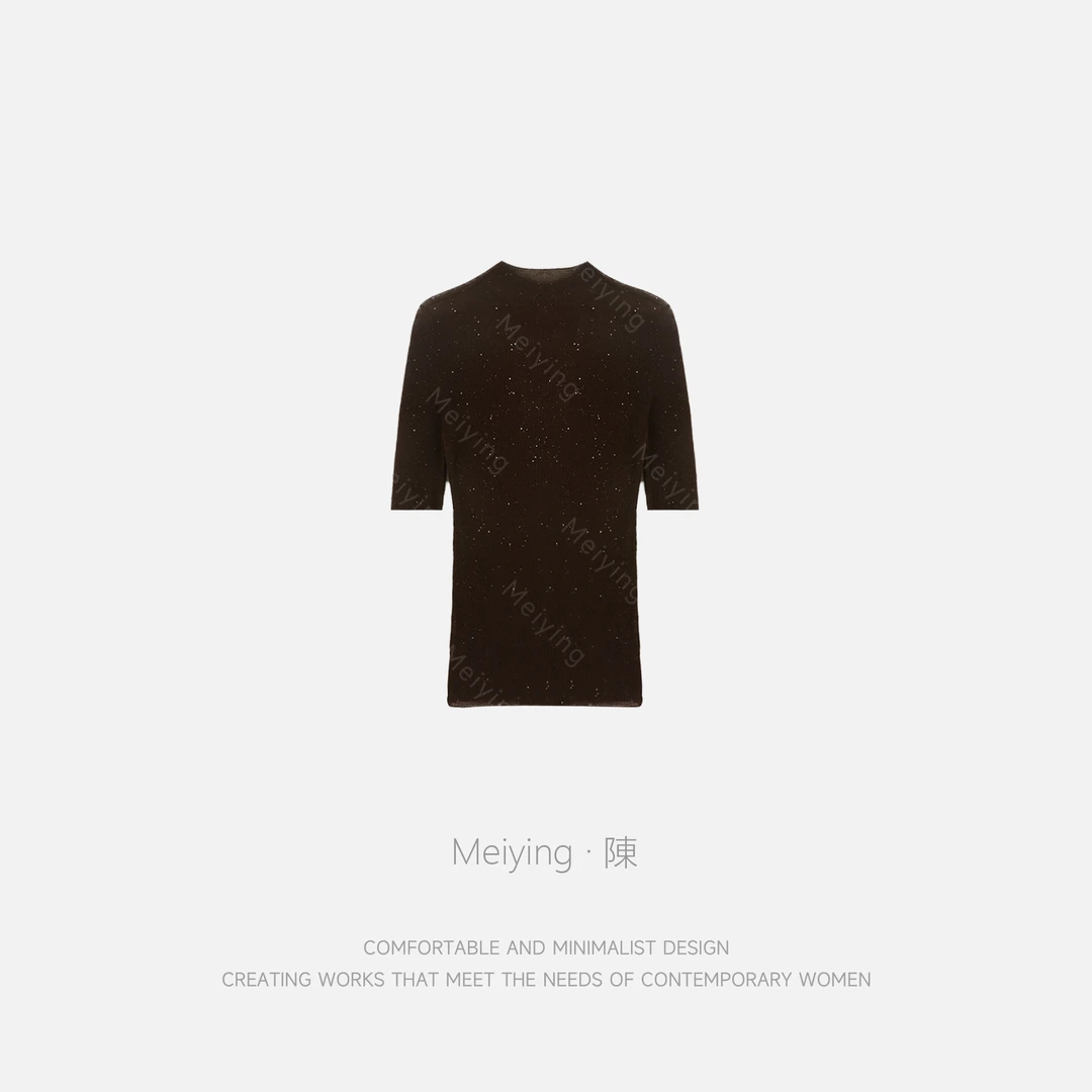 Meiying-璀璨繁星亮片高级感星空短针织衫QB027