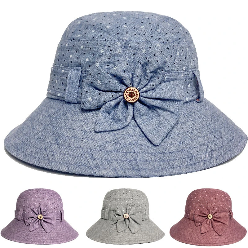 中老年人春夏天帽子女妈妈遮阳太阳帽布薄款老人奶奶夏防晒渔夫帽