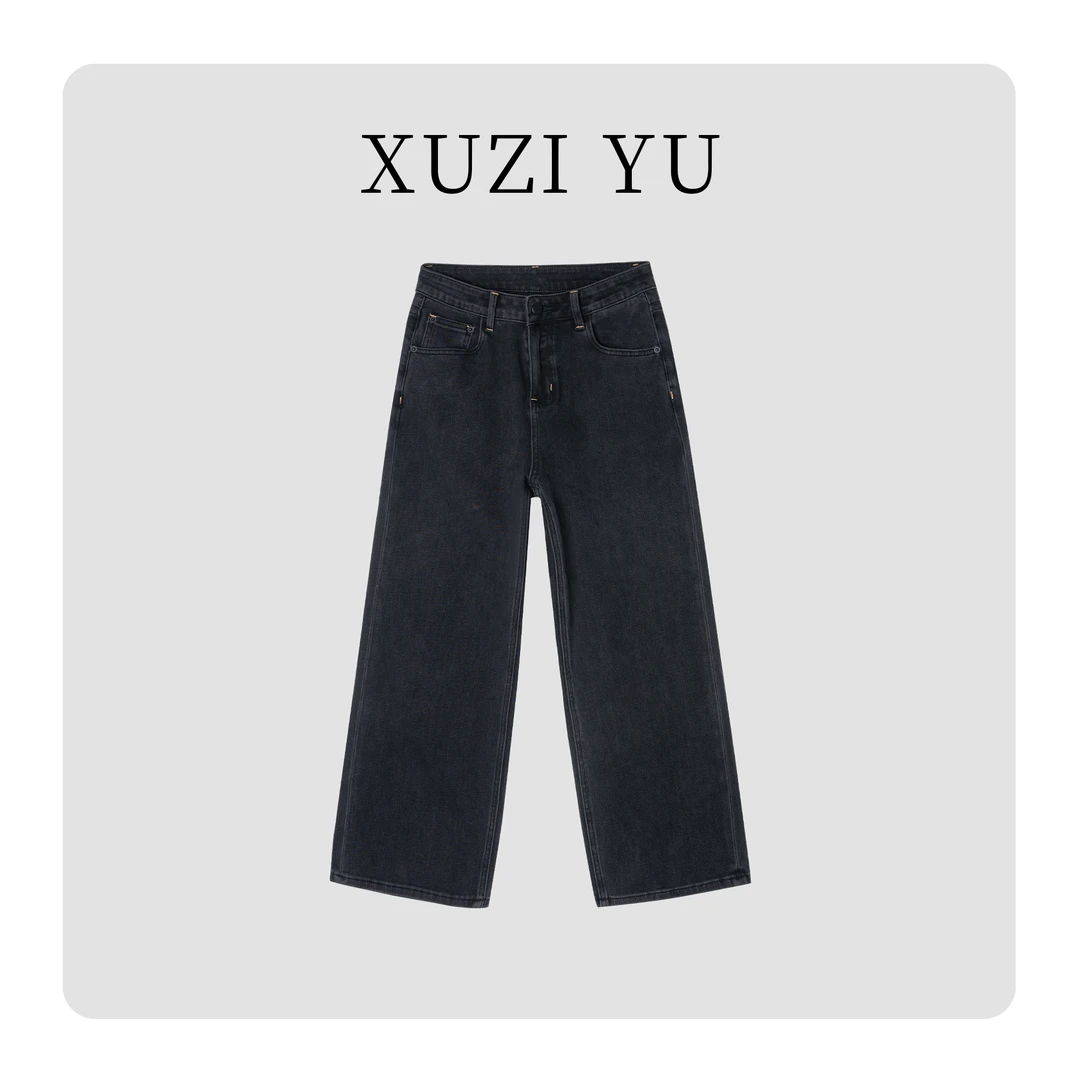 XUZI YU.小个子定制秋季韩版高腰休闲百搭显瘦牛仔裤女770-K66630