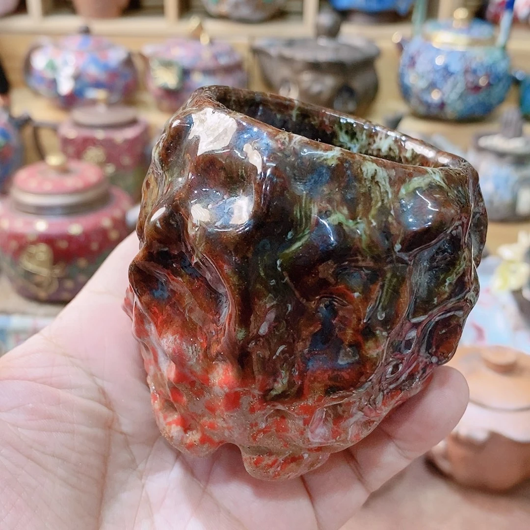 粗陶志野柴烧茶具
