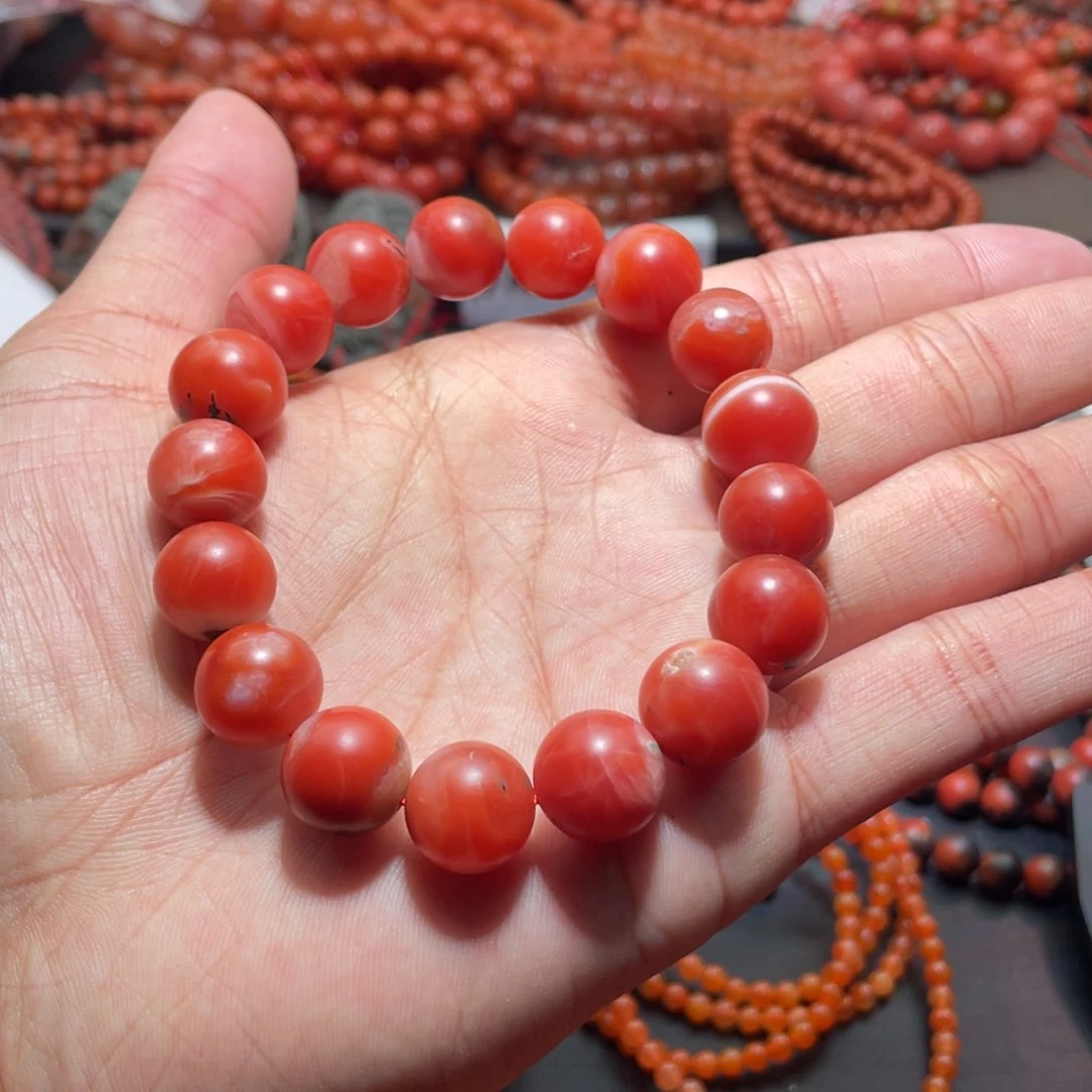 南红玛瑙手链未镶嵌