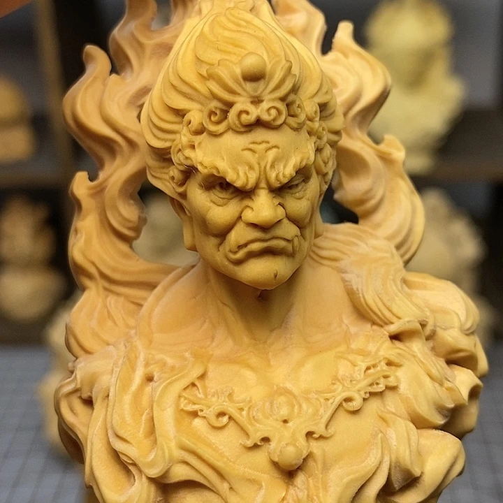 木黄杨木不动明王8公分摆件