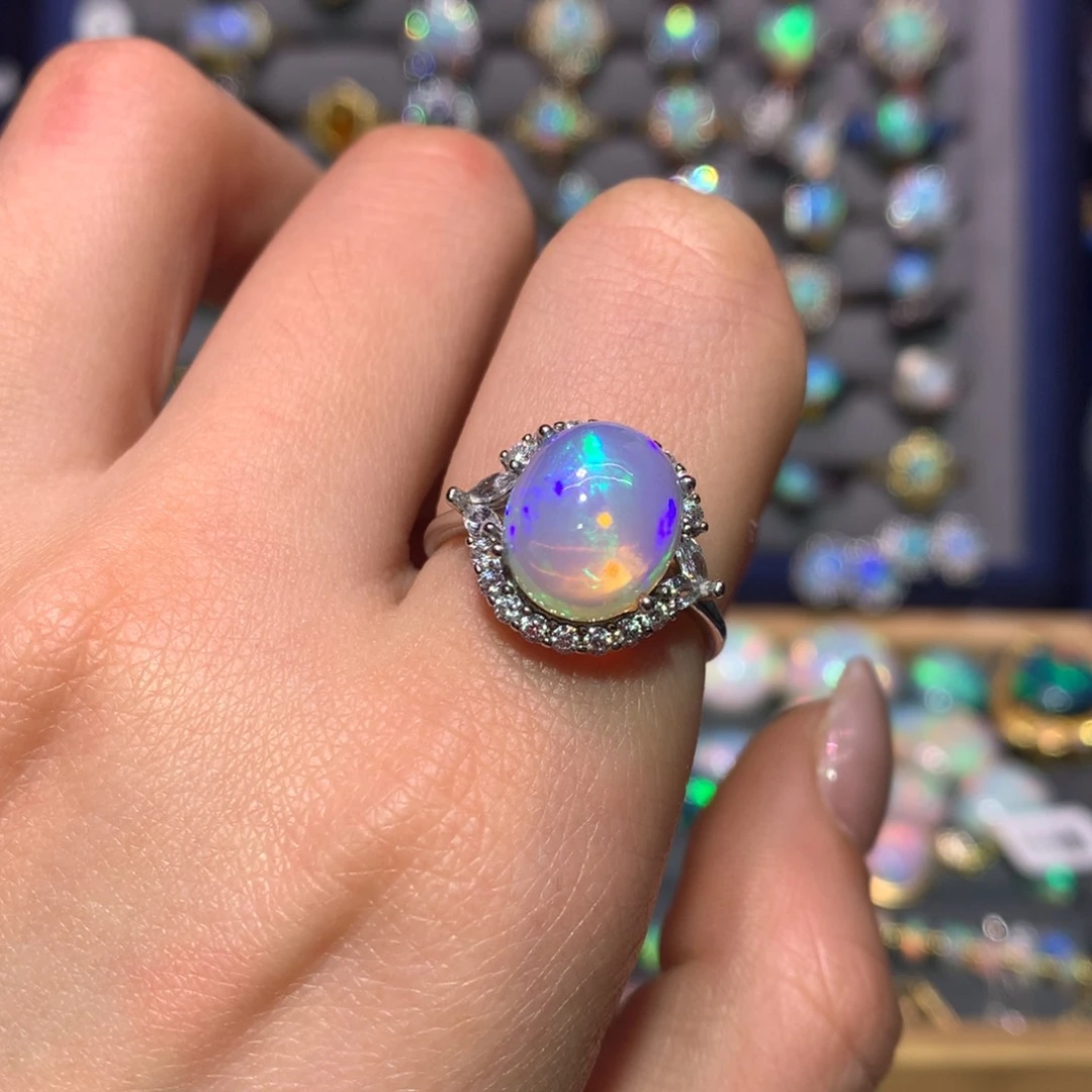 银S925镶嵌欧泊戒指款式