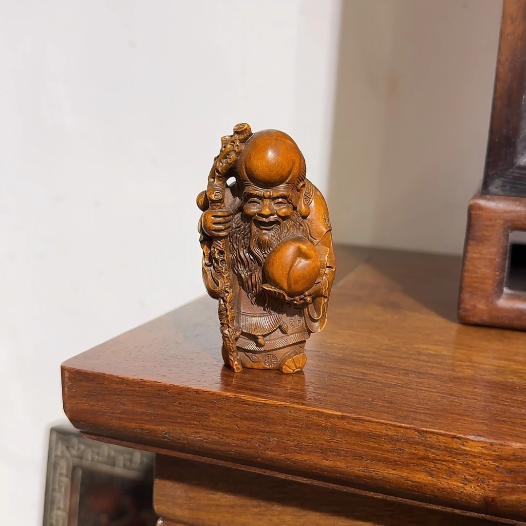 木老*1复古装饰摆件寿星高9厘米