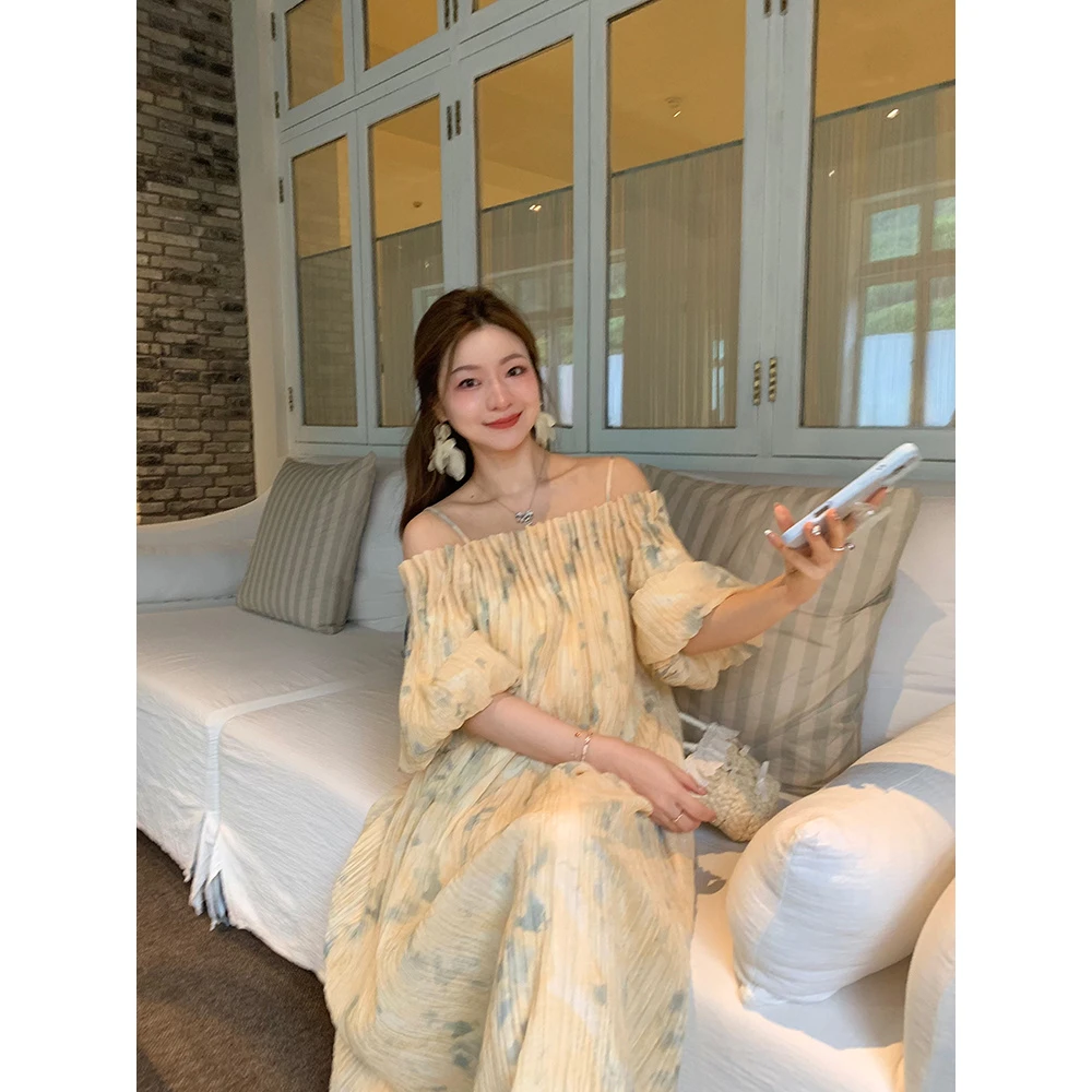 崔与熙|CUIXI【花漾裙】裙子碎花显瘦气质长袖夏季复古法式