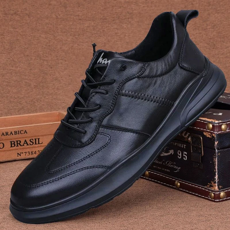 设计感男鞋运动鞋春秋季2025年时尚百搭新款休闲皮鞋男潮流网红鞋