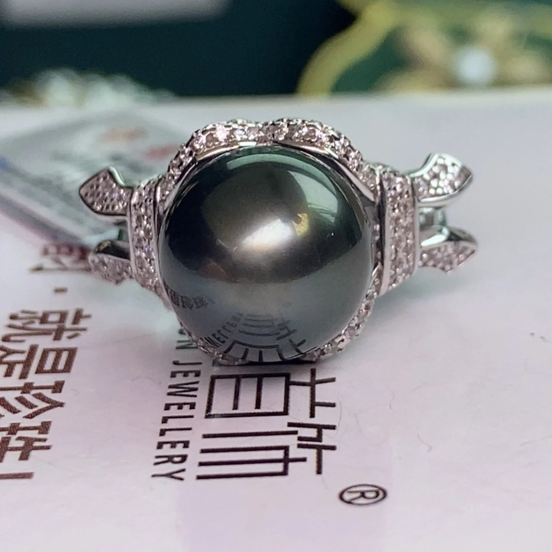 银S925镶嵌戒指海水珍珠