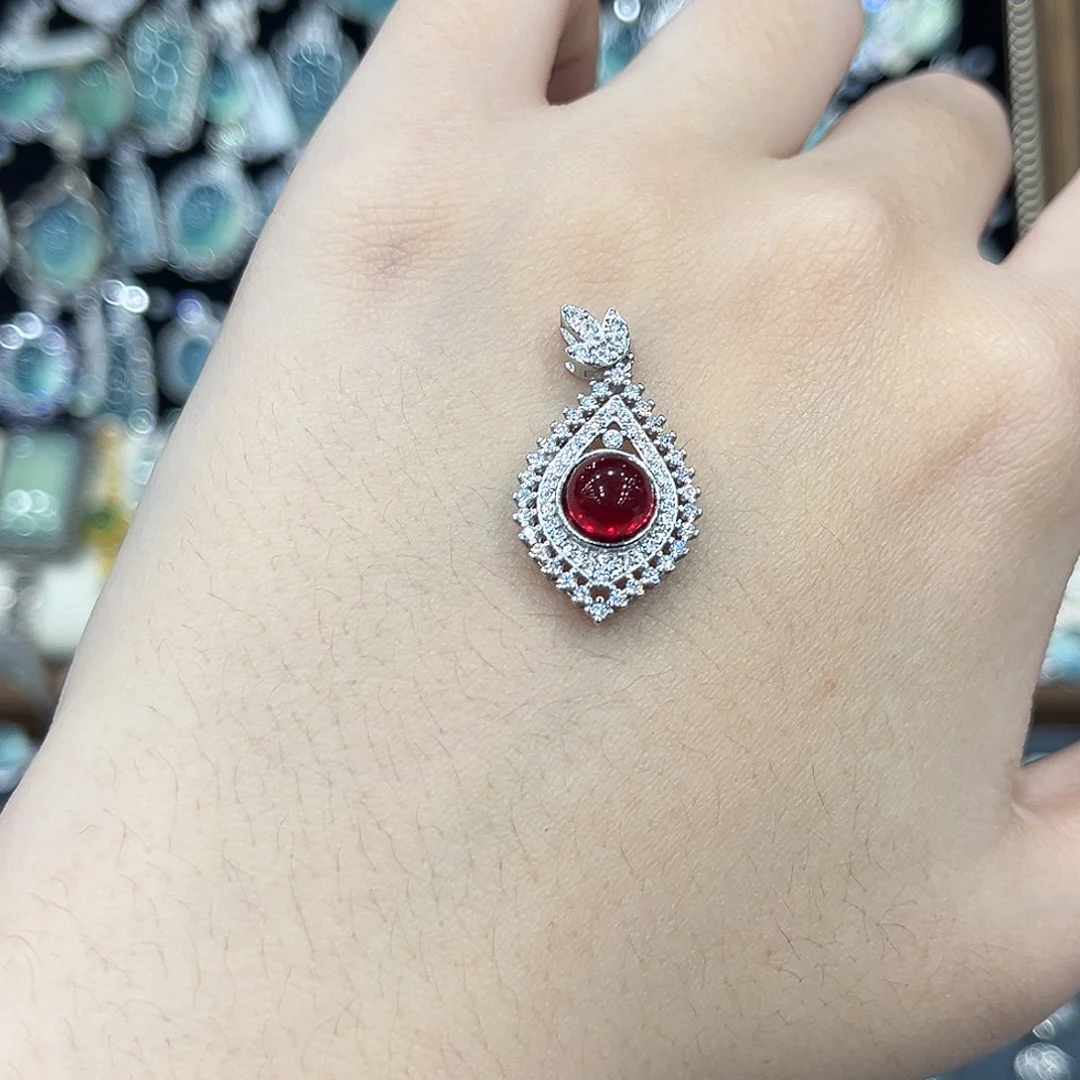 银S925镶嵌吊坠(不含链)托帕石