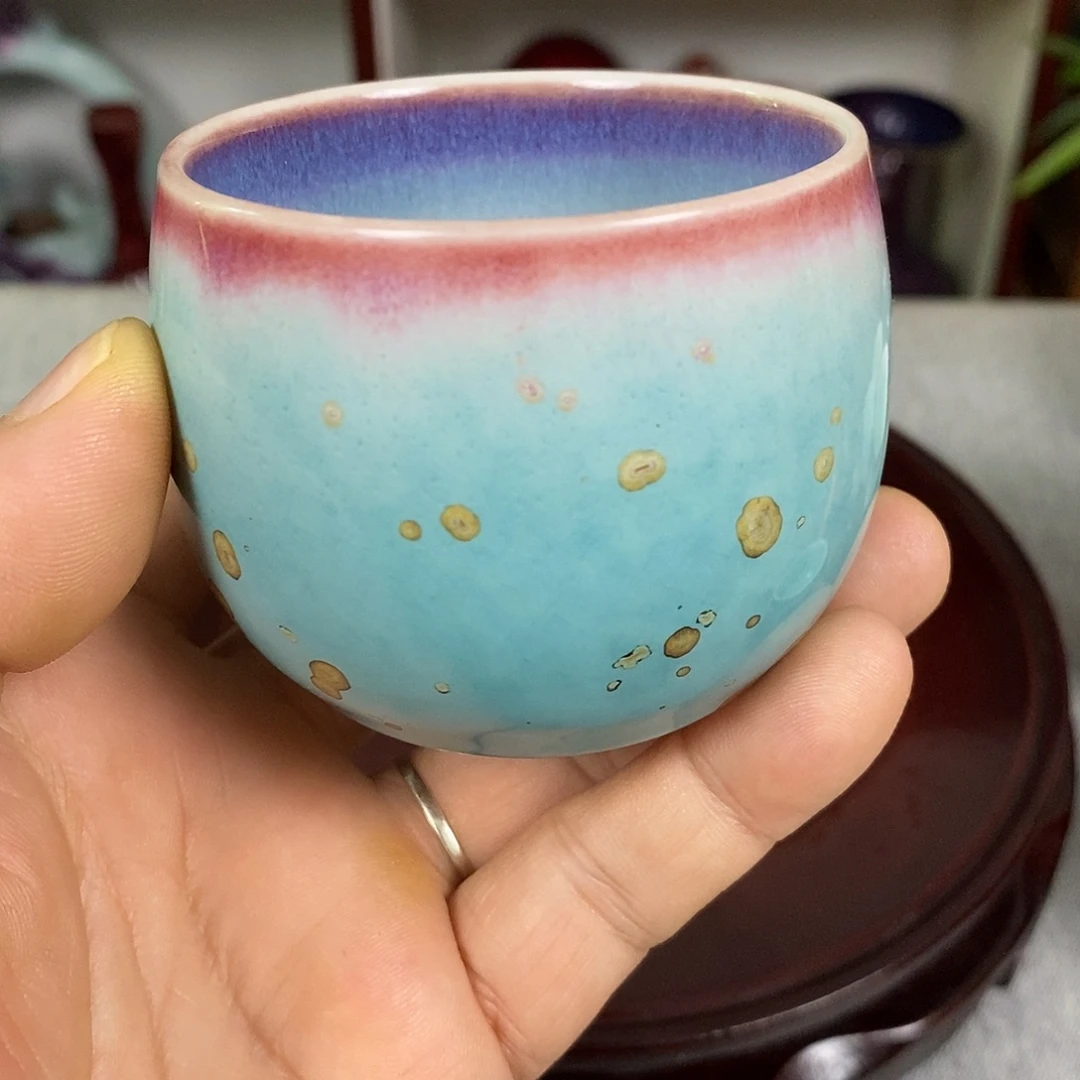 杯钧瓷主人杯罗汉杯高温窑变