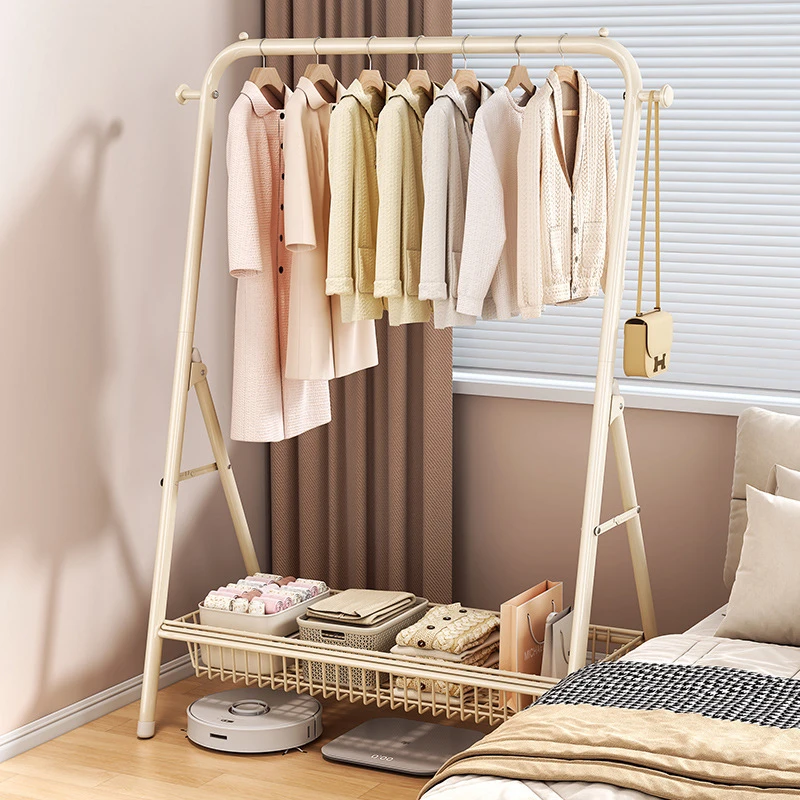 晾衣架落地室内家用简易衣帽架房间衣物收纳架阳台折叠挂衣服架子