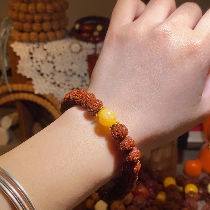 手串金刚菩提106玉华树王黄珠一物