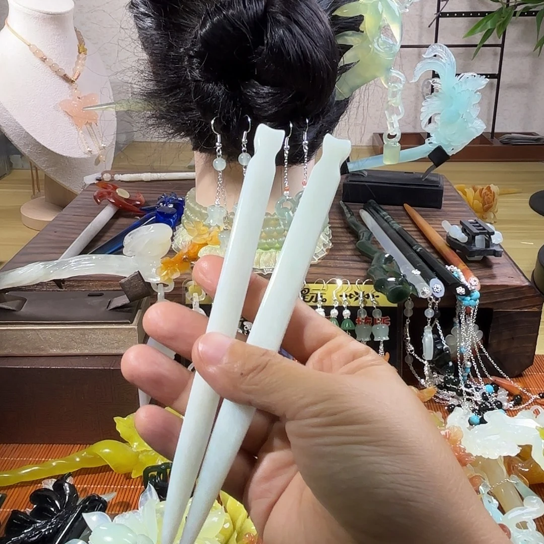 蛇纹石玉合金发饰