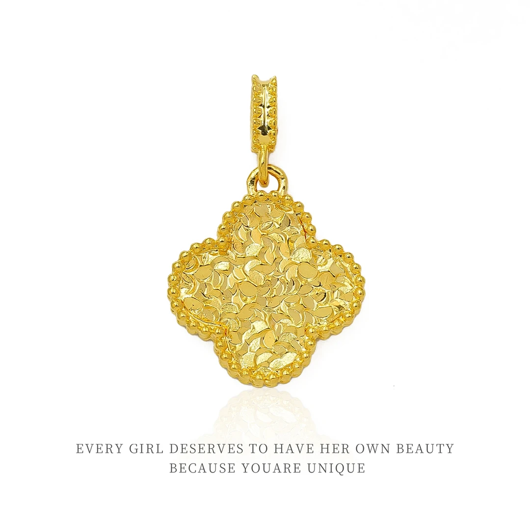 通体18k金碎碎冰四叶配件 卡15mm 【QL06292】