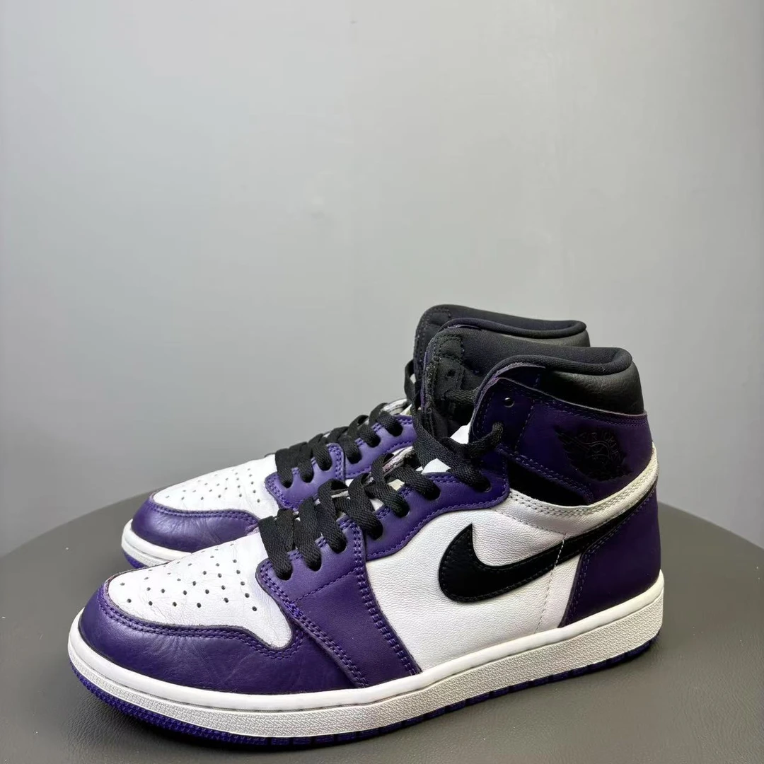 95新 AIR JORDAN 44码/内长280 AJ1白紫脚趾 非原盒