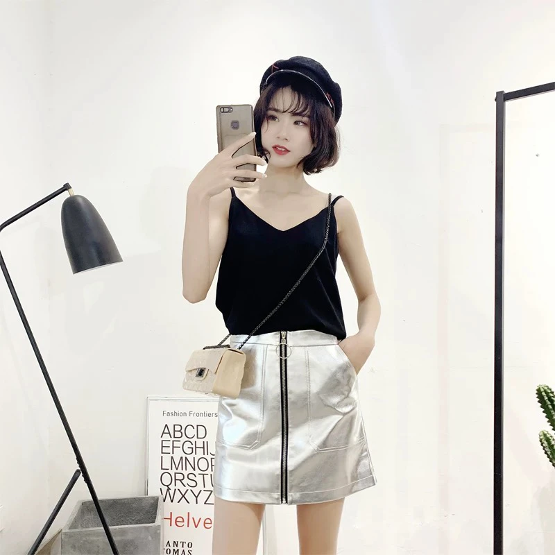 2525非主图水银拉链半裙