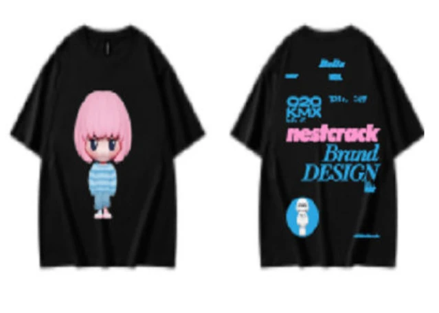 OOXOO潮汇20302潮流宽松短袖T恤男女款简约设计感上衣