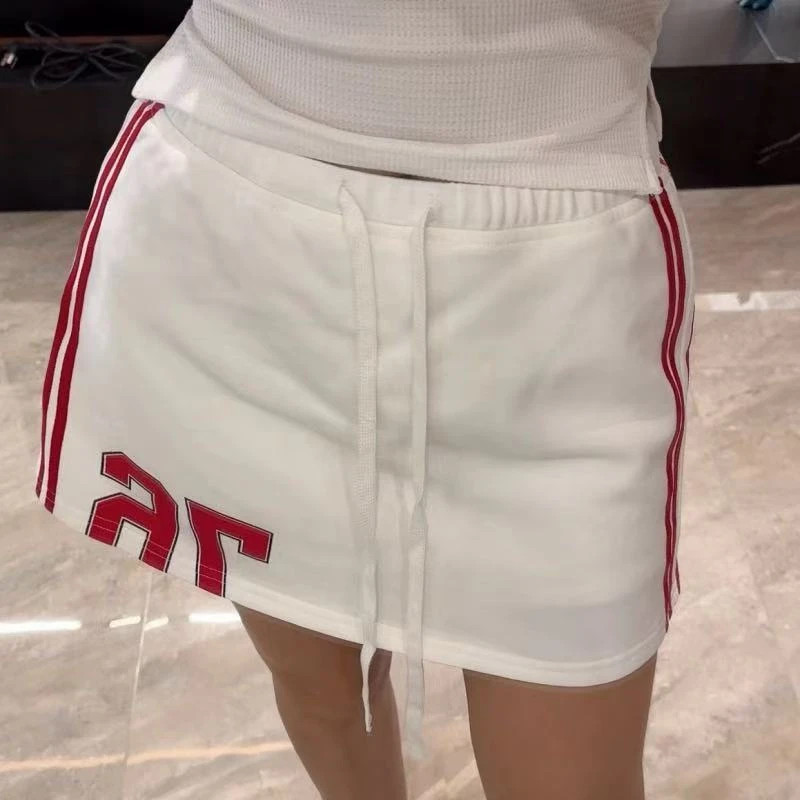 A30-2白色”76号侧条纹“短裤裙