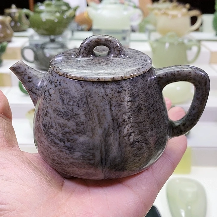 和田玉未镶嵌挂件茶壶230ml