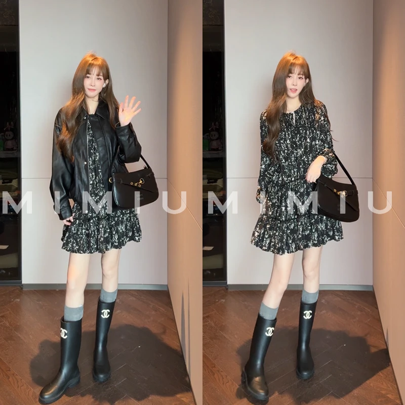 【mimius】U 法式茶歇高级感碎花连衣裙+外套 G08280