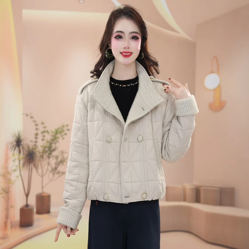 蔓2025年冬季新款时尚气质显瘦百搭设计短款女士棉服外套#B52