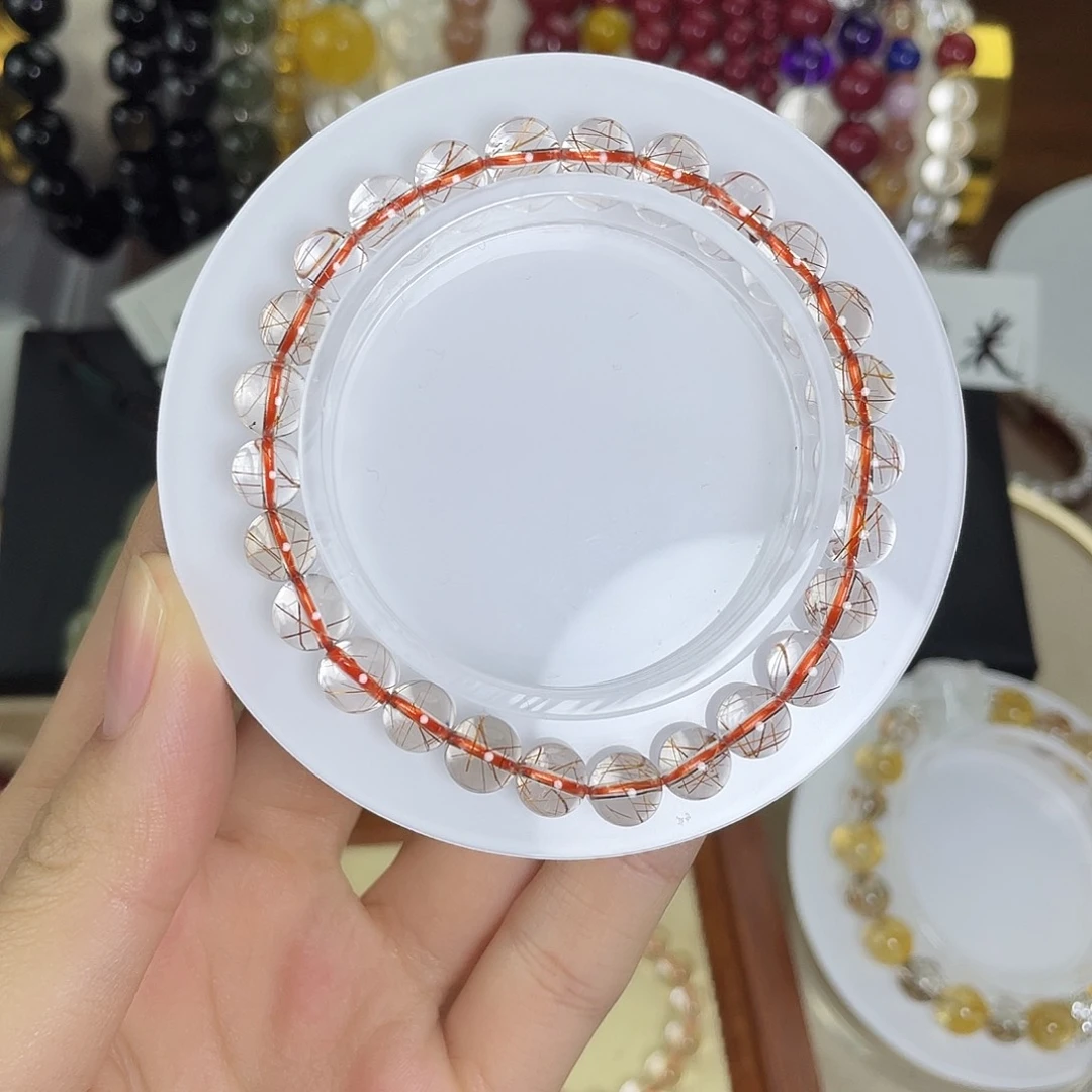 未镶嵌手链水晶铜发晶手链单圈7mm