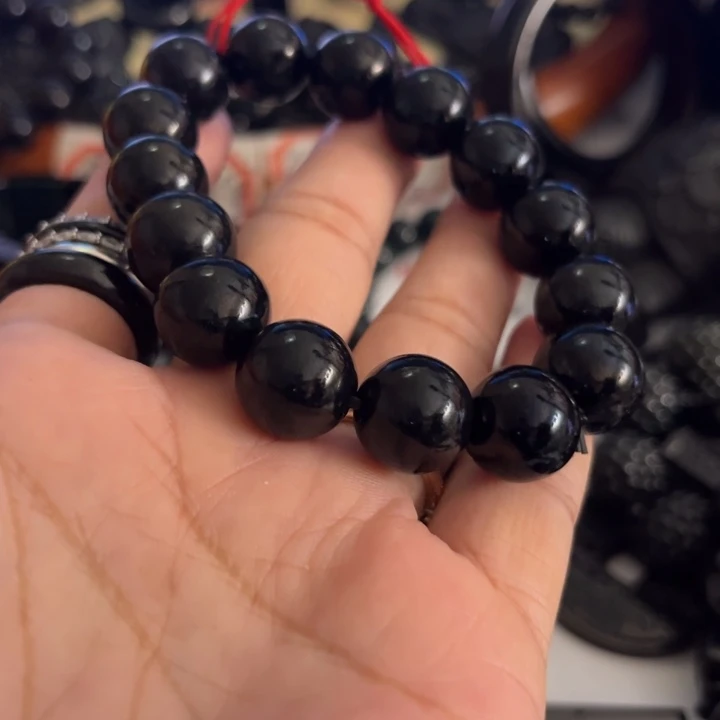 翡翠未镶嵌手链墨翠14水线