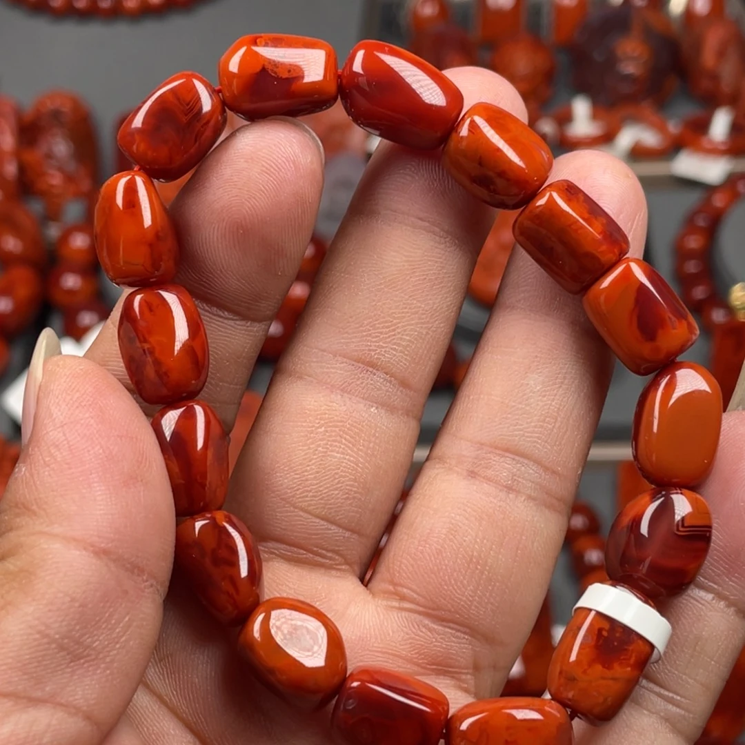 南红玛瑙未镶嵌珠宝奇石单圈