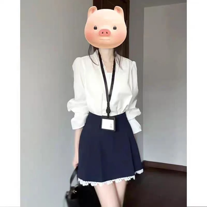 法式气质高级感衬衣半身裙子女2025超火春夏一整套ootd穿搭套装裙
