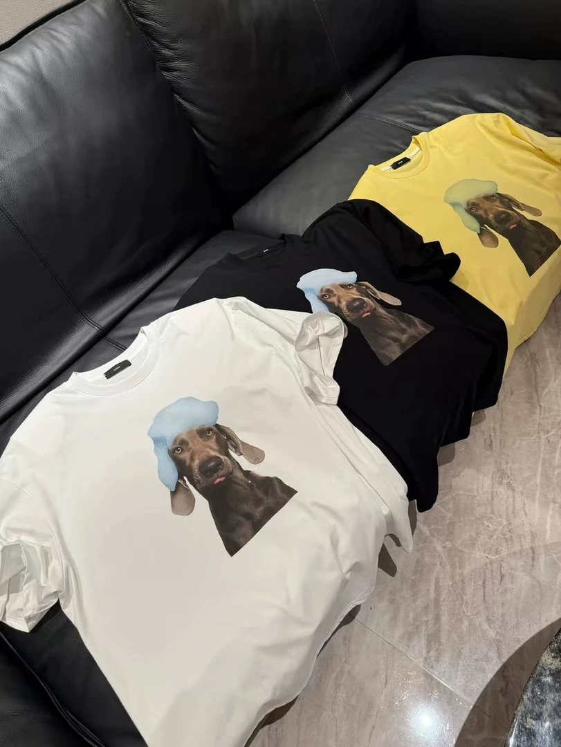 现货·東R韩国正版很呆萌的小狗狗宽松垫肩短袖T恤女