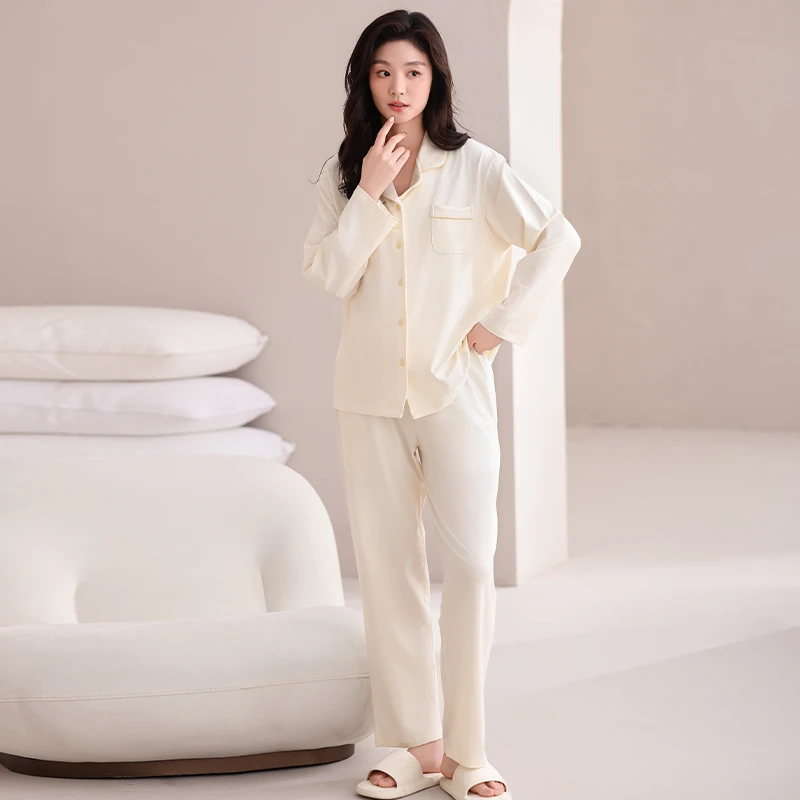 情侣柔莫棉蚕丝睡衣套J0645 J0646