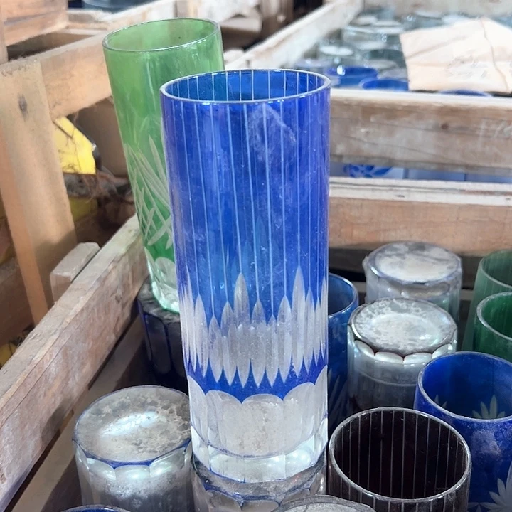 手柄款水晶玻璃手工雕刻水晶玻璃杯