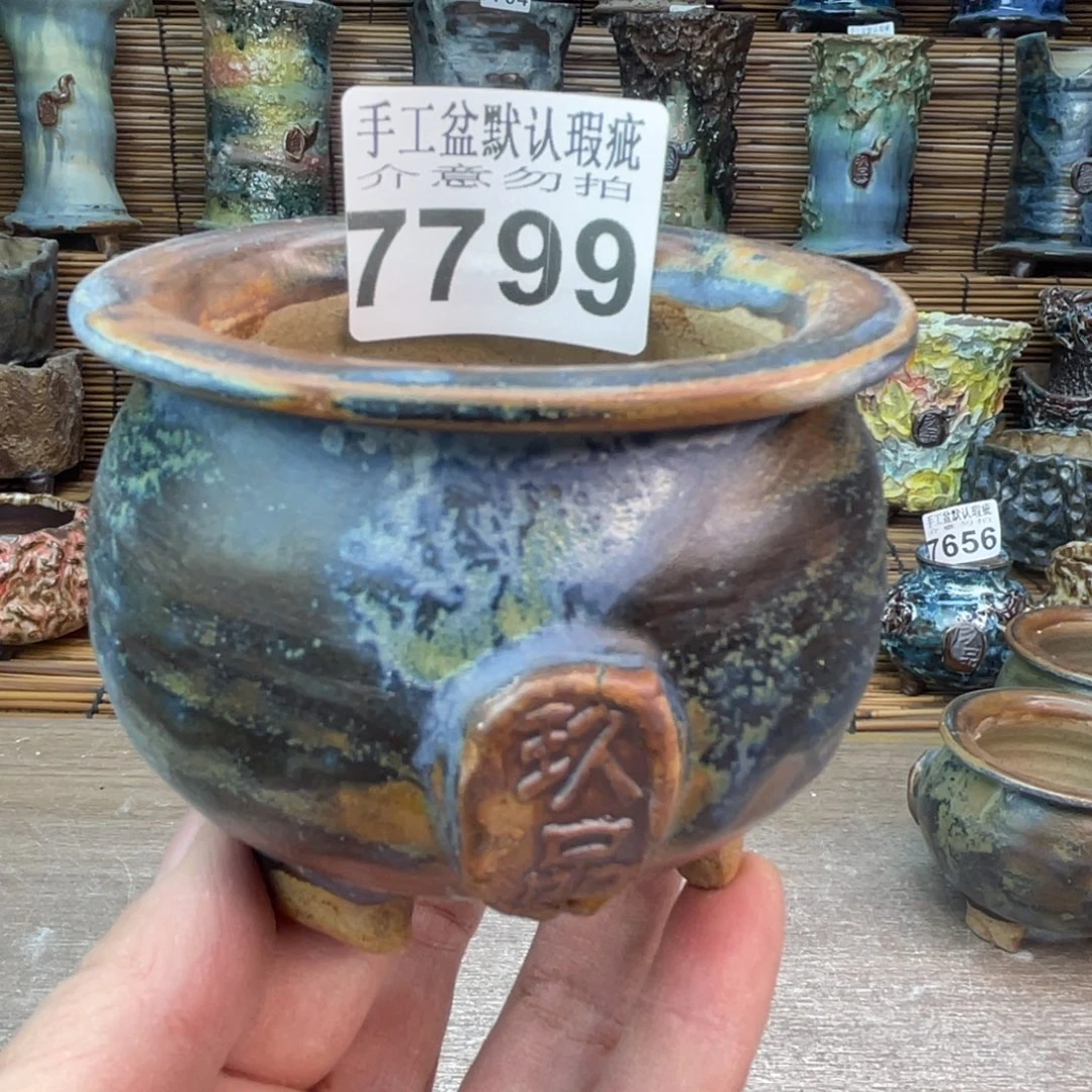 手工花盆默认瑕疵完美者勿拍