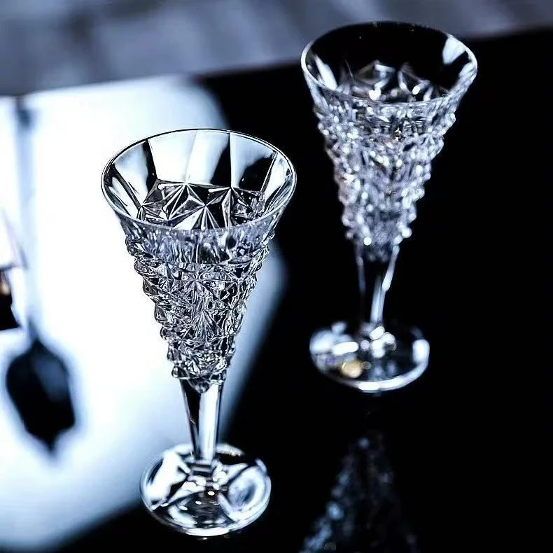 2只装不规则冰河世纪鸡尾酒杯个性家用创意玻璃杯葡萄酒杯洋酒杯