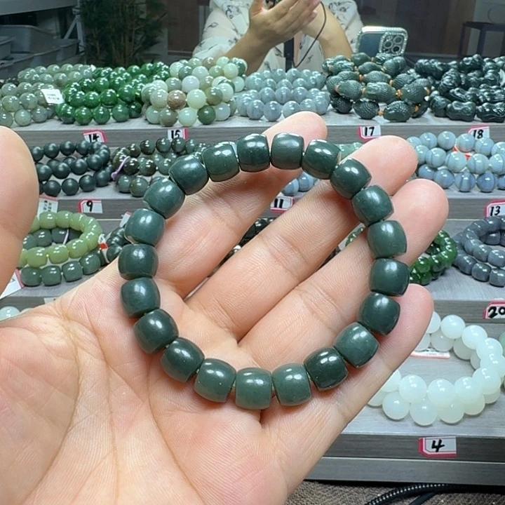 手链未镶嵌和田玉新疆沙枣青直切卡10