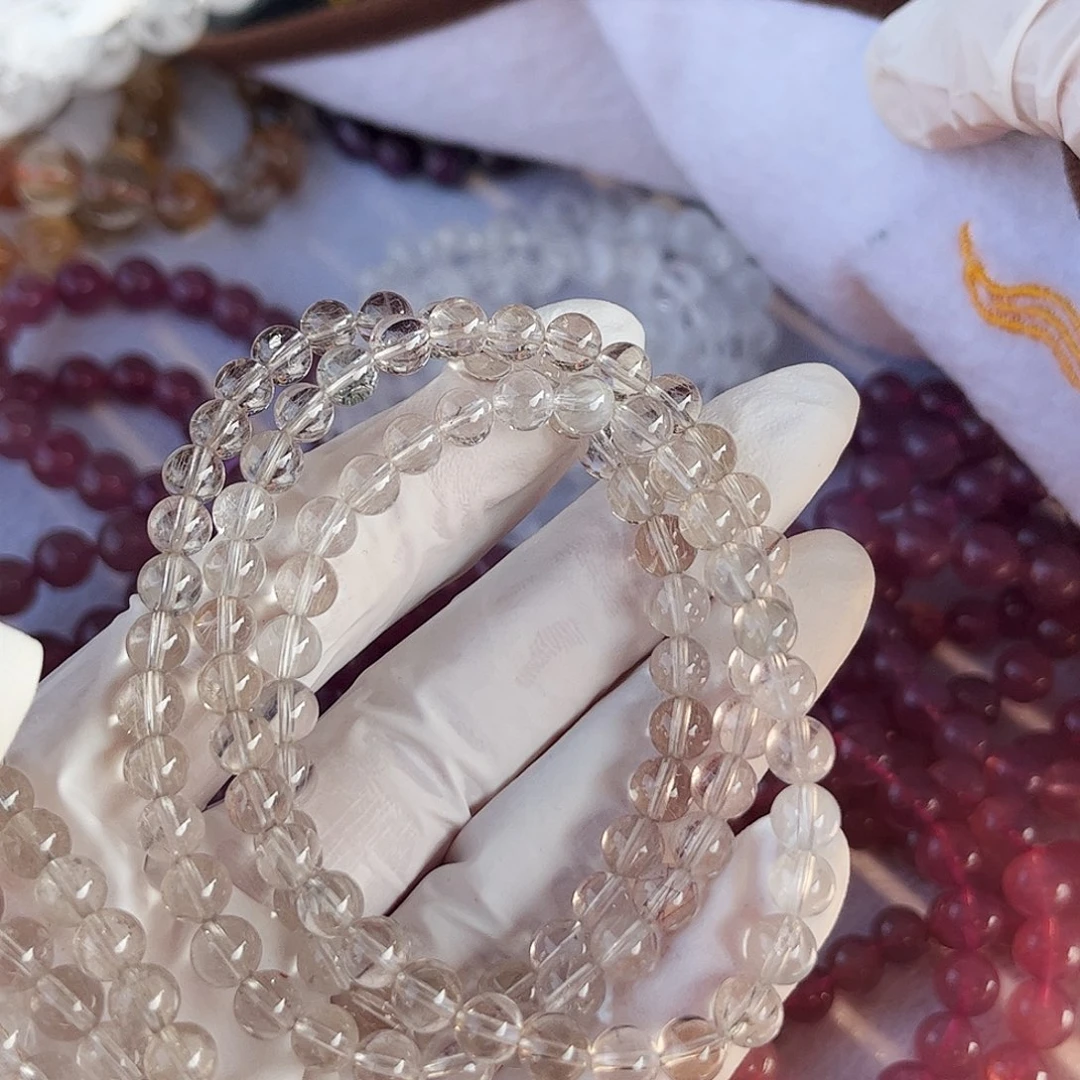 水晶颈饰未镶嵌榴***骨