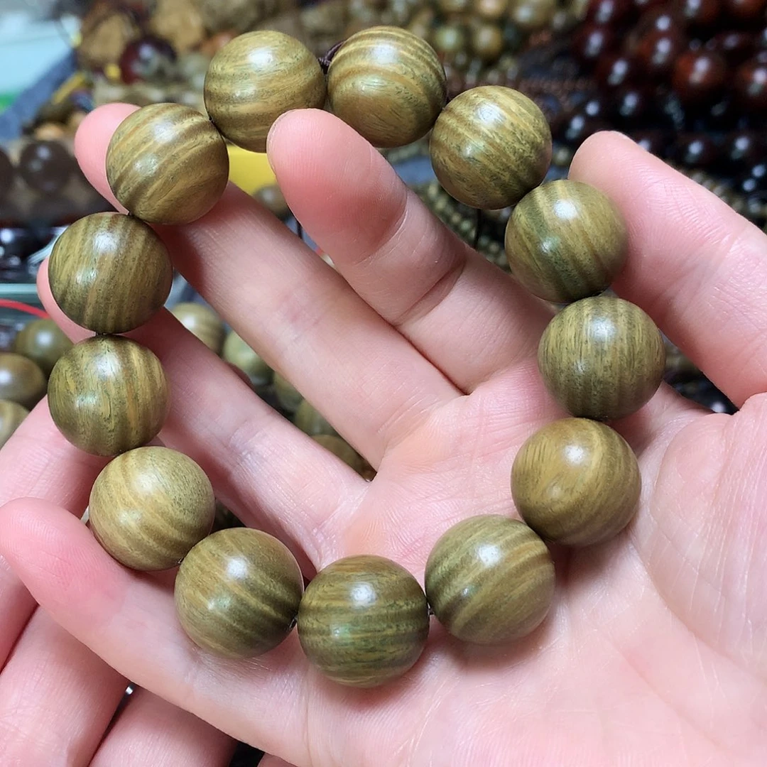 维腊木(绿檀)手串/手链廾***?1.8满水波纹