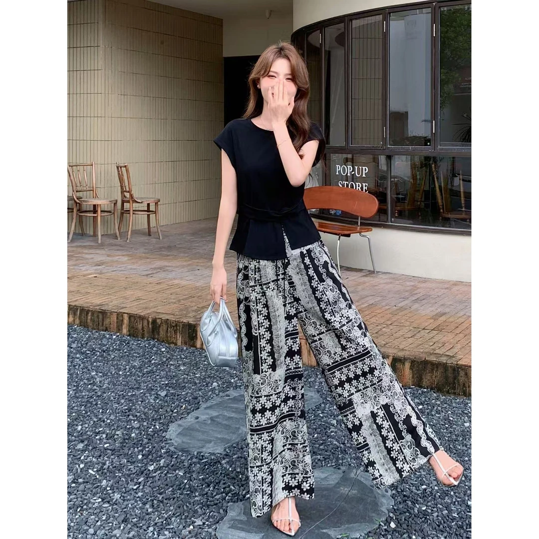 DS523865回味依衣【夏季冰凉清爽两件套】2025夏季减龄百搭两件套