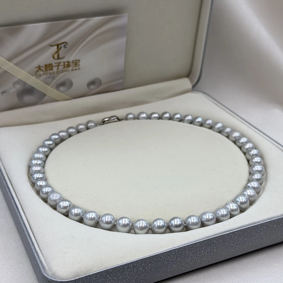 TX207【稀有无核】天然无核珍珠蓝血贵族满串9-10mm