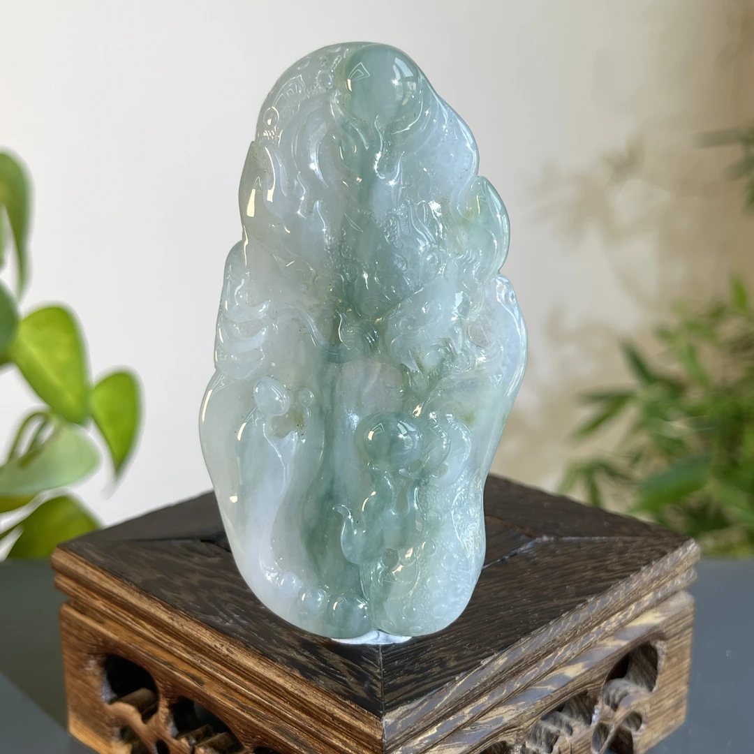 JXA10-146   天然缅甸A货翡翠   悟道