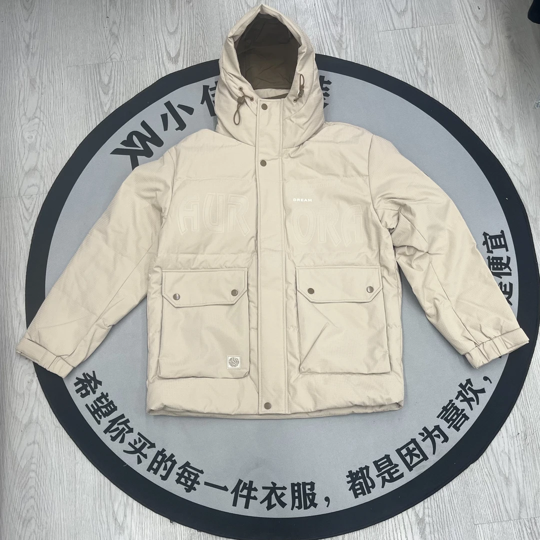 070H家鹅绒服连帽保暖纯色优等品工装风羽绒服时尚加厚