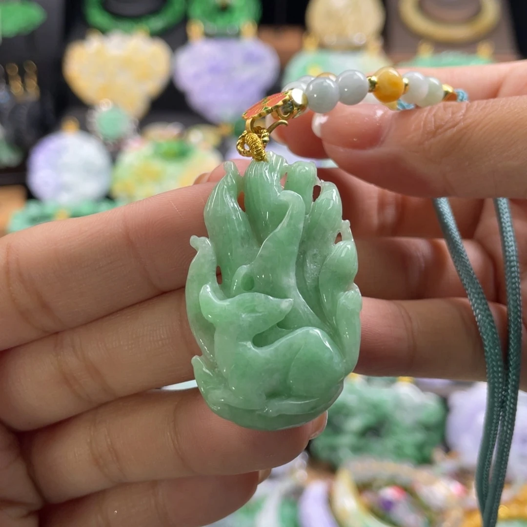 翡翠未镶嵌颈饰代编织